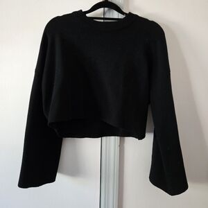 Princess Polly Black Cropped Sweater